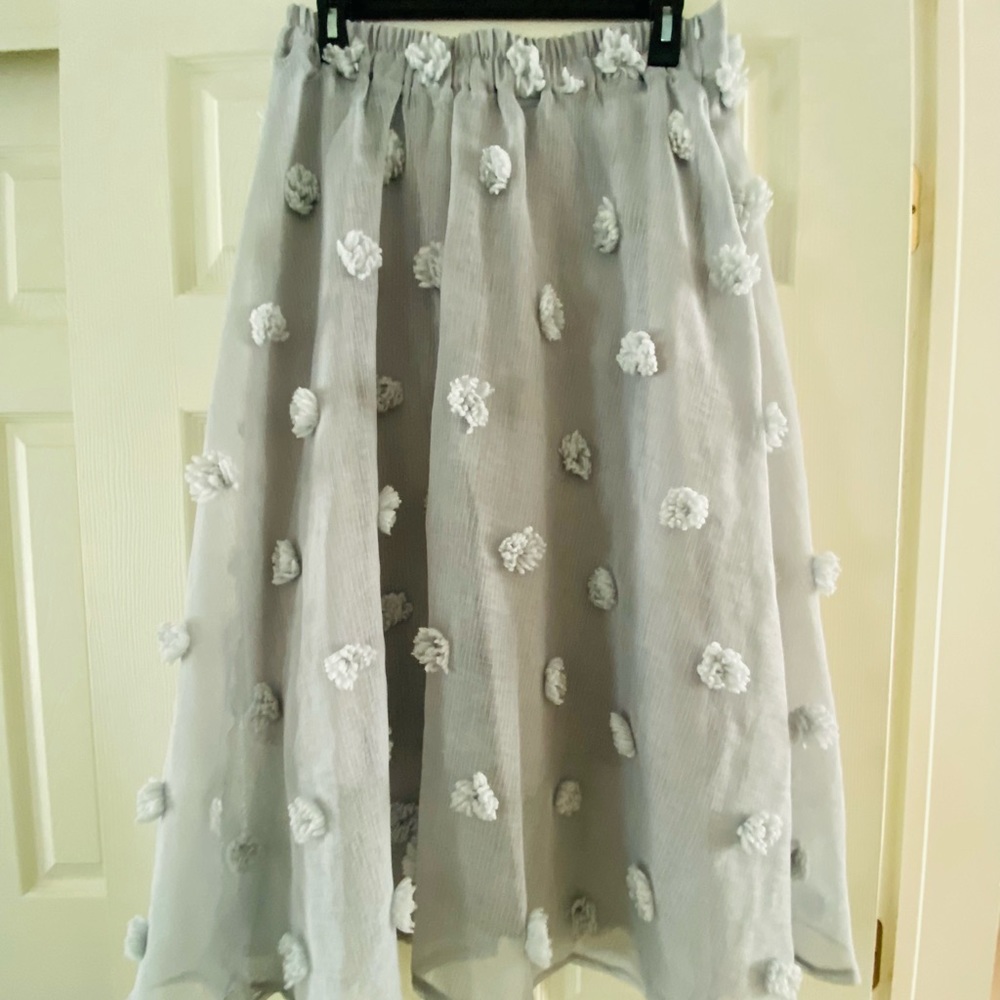 Grey Skirt by Chicwish with Pom-Pom Details